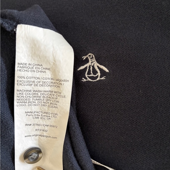 Original Penguin Navy Blue Polo Shirt see measurements - Picture 7 of 7